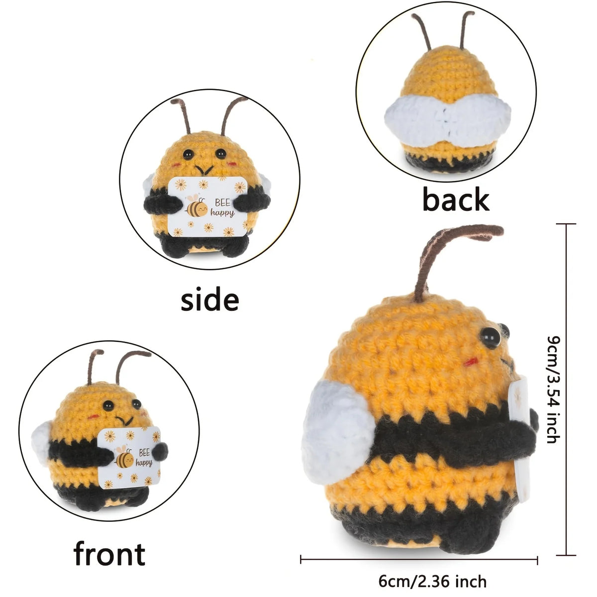 DIY Hand-Knit Bee Doll Keychain - Positive Energy Bag Charm & Home Decor Holiday Gift