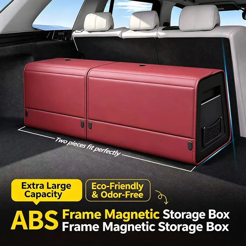 Foldable Nappa Leather Car Trunk Organizer - Large Capacity Multi-Compartment Trunk Storage (S/M/L/XL)