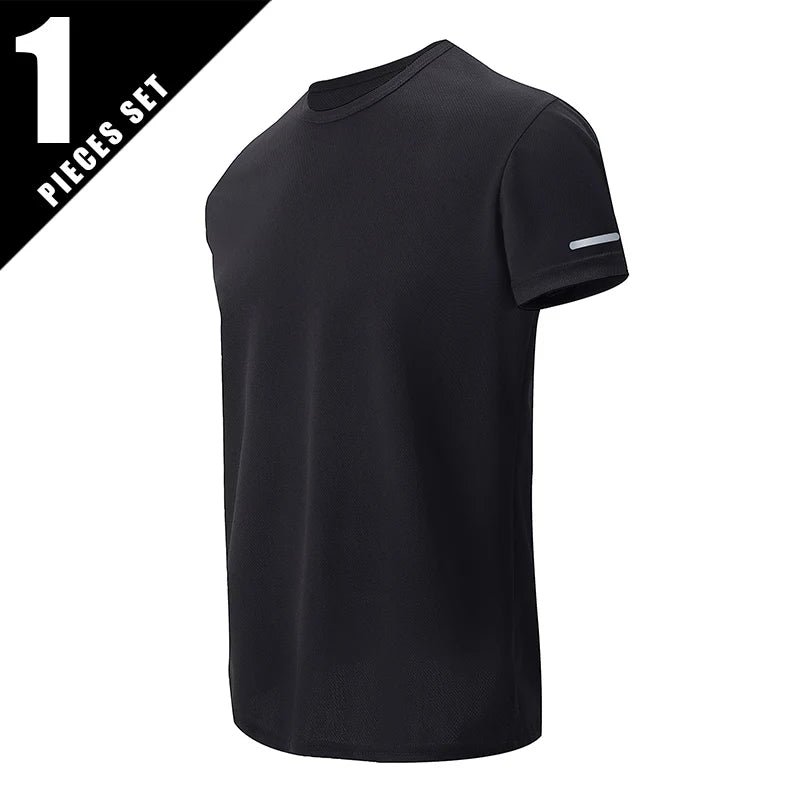 Men's Gradient Quick-Dry Sports T-Shirt Short Sleeve - Running & Fitness Casual Tee