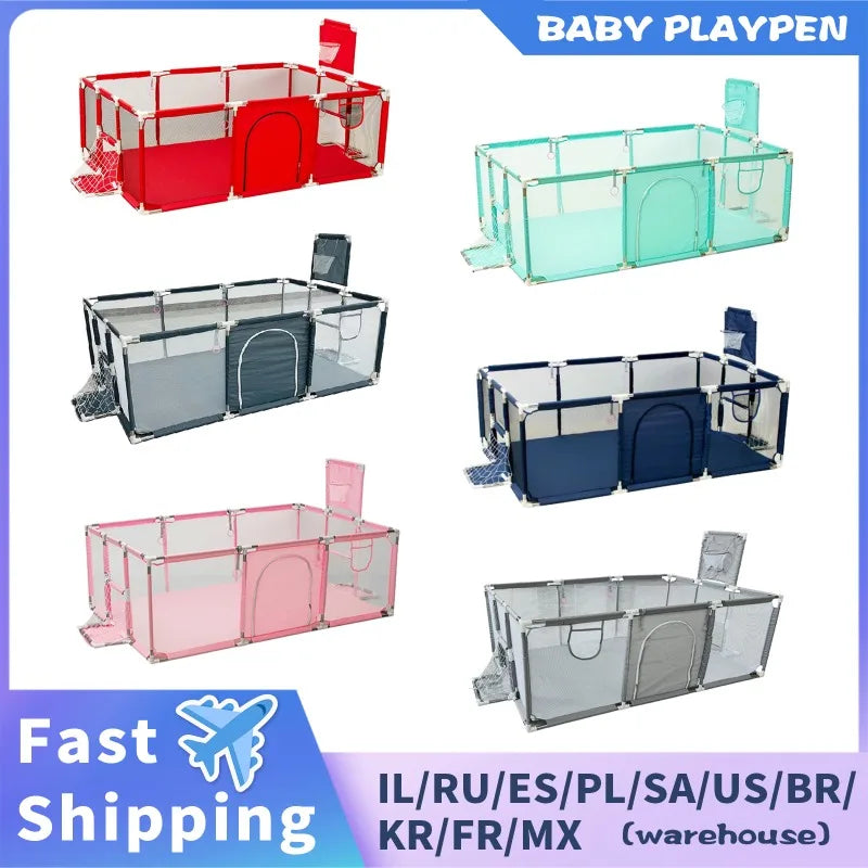Baby Playpen Indoor Play Yard with Ball Pit Fence — Multi-Panel Safety Corral for Infants & Toddlers (107 x 235 x 129 cm / 42.1 x 92.5 x 50.8 in)