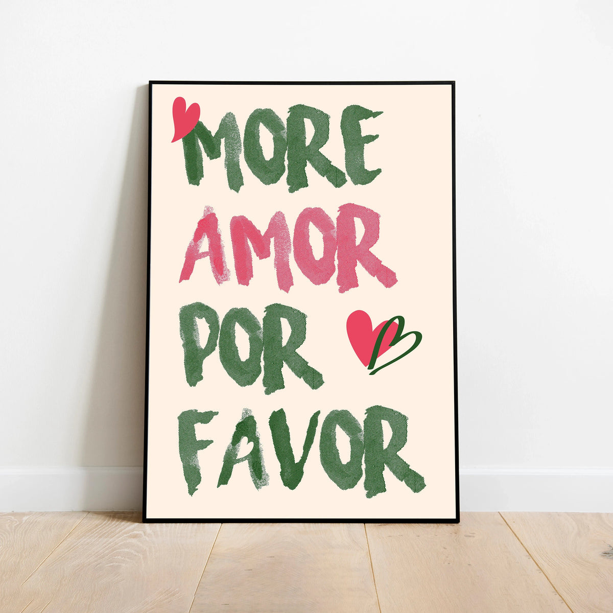 1pc Frameless Love Quote Canvas Wall Art - Pink & Blue Abstract Modern Home Decor