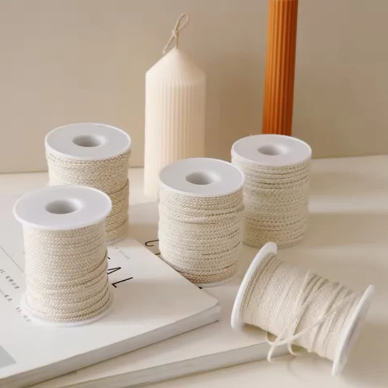 Cotton Candle Wick Roll 50m/61m (164ft/200ft) 21-45 Strand Low-Smoke Eco-Friendly DIY Degreased Wick