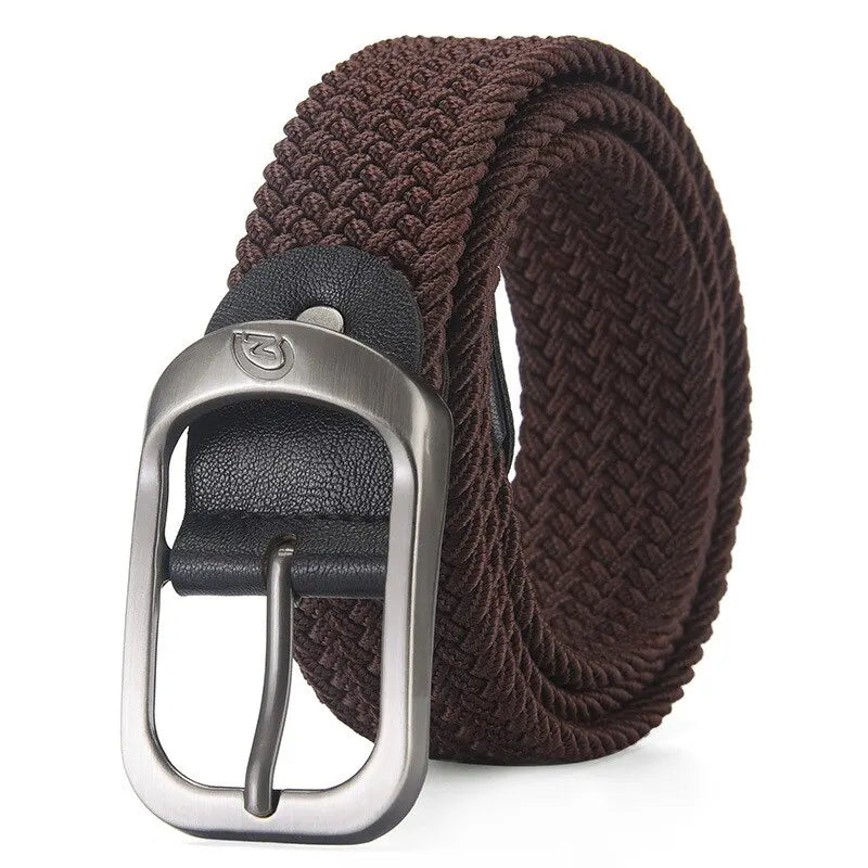 Woven Elastic No-Hole Belt – Unisex Stretch Adjustable Belt for Outdoor, Climbing & Work (3.3 cm / 1.3 in)