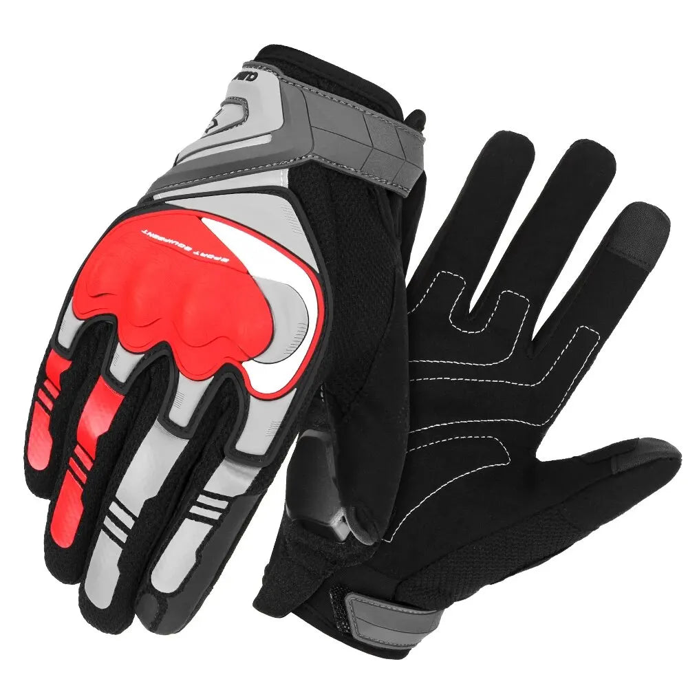 Reflective Full-Finger Motorcycle Gloves — Touchscreen, Anti-Slip, Knuckle Protection