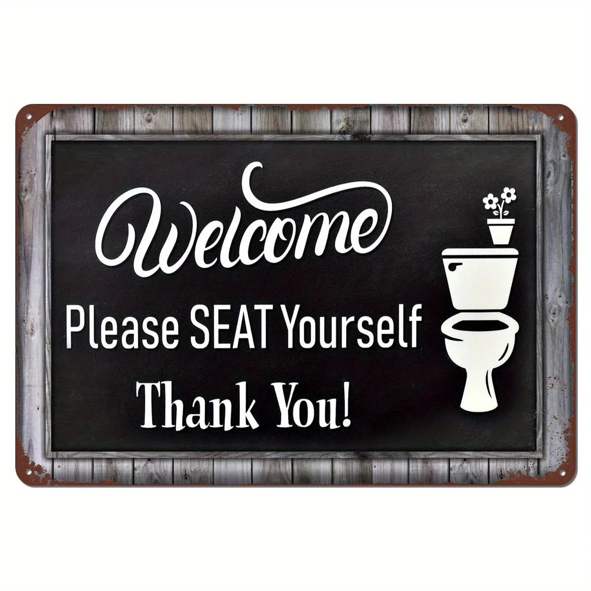 Funny Restroom Metal Tin Sign - Sarcastic Bathroom Wall Decor (12x8 in / 30x20 cm, 16x12 in / 40x30 cm)