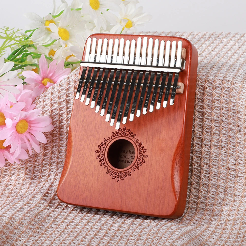 17 & 21-Key Kalimba Thumb Piano Finger Piano — Mahogany Mbira with Tuning Kit for Beginners