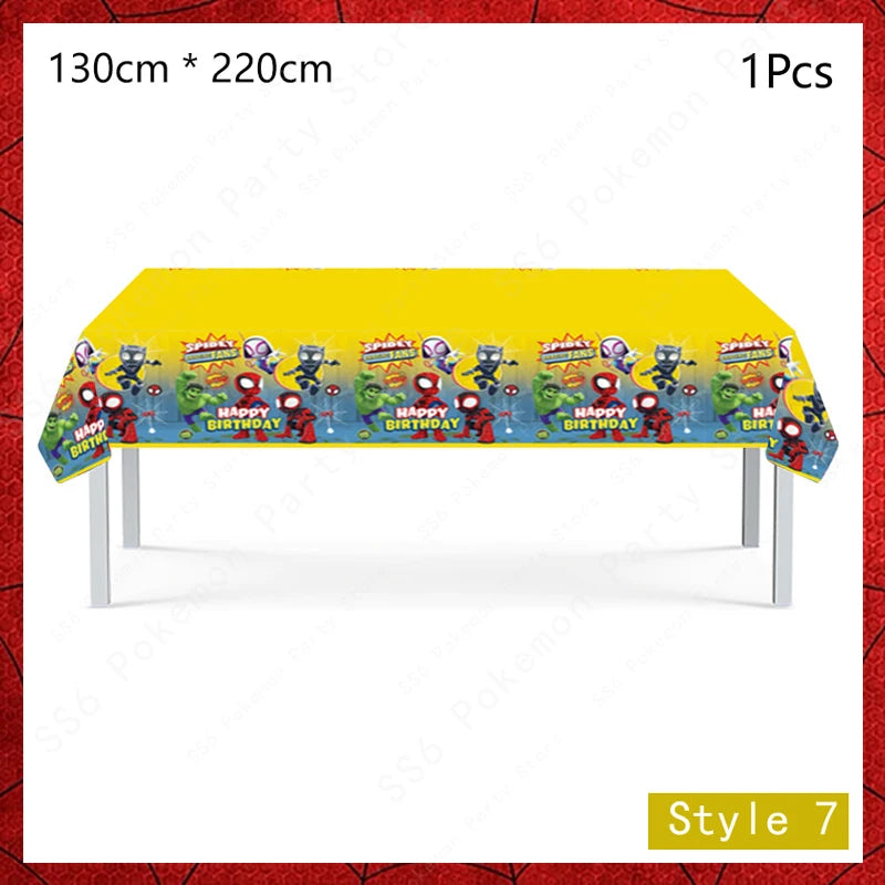 Spiderman Kids Birthday Party Supplies - Disposable Tableware Set with Plates, Cups, Napkins & Favor Bags