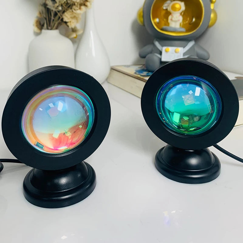 LED USB Sunset Lamp Projector Portable Mood Night Light for Bedroom, Living Room & Photography