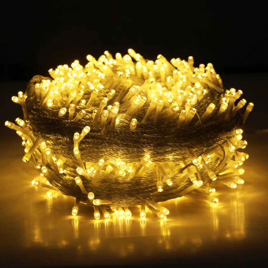 100m (328 ft) LED Fairy String Lights — 800 LEDs Warm White Garland for Home, Party & Garden Decoration