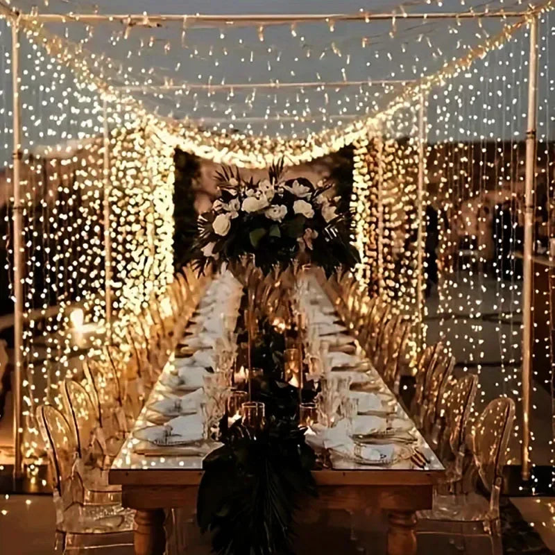 LED Fairy Curtain String Lights 8-Mode Remote USB Festoon for Christmas and Holiday Home Decor