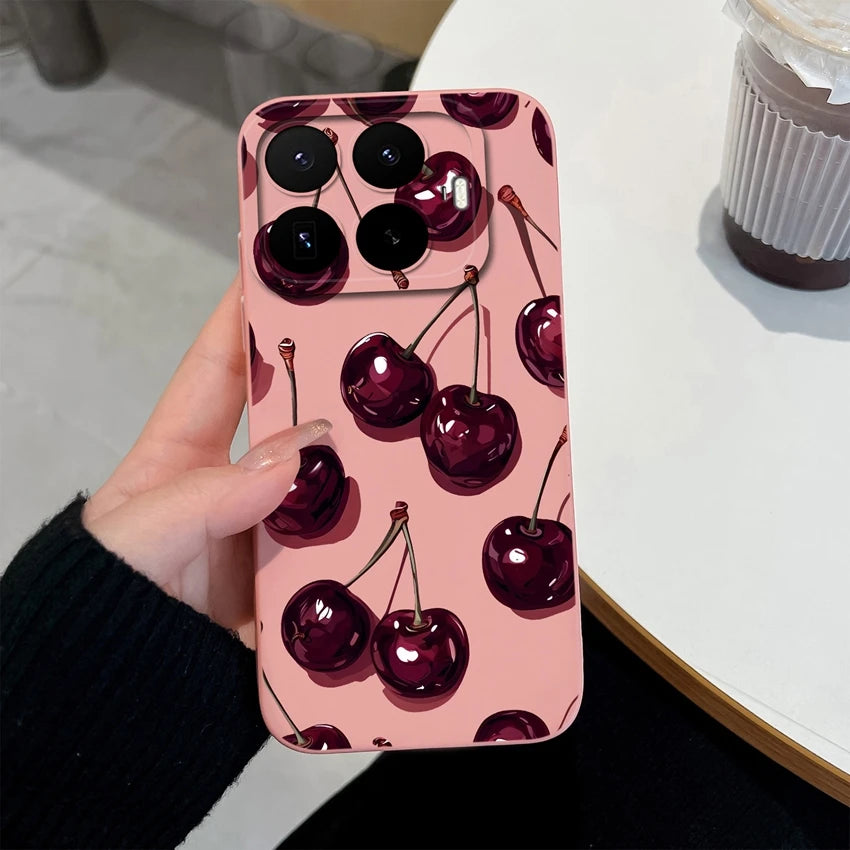 Liquid Silicone Phone Case for Xiaomi 17T / 17T Pro — Vibrant Fruit Print Soft Shell, Anti-Fingerprint Shockproof Bumper