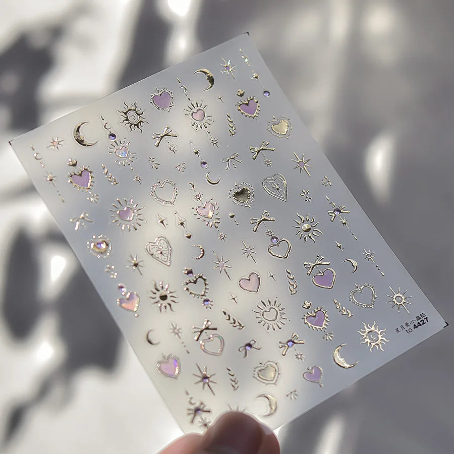5D Lace Bow Nail Stickers with Crystal Rhinestones view 16