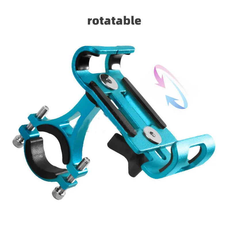 Aluminum Alloy 360° Rotating Anti-Slip Bike & Motorcycle Phone Holder – GPS Clip for iPhone, Xiaomi (Fits 3.5–6.5 in / 8.9–16.5 cm)