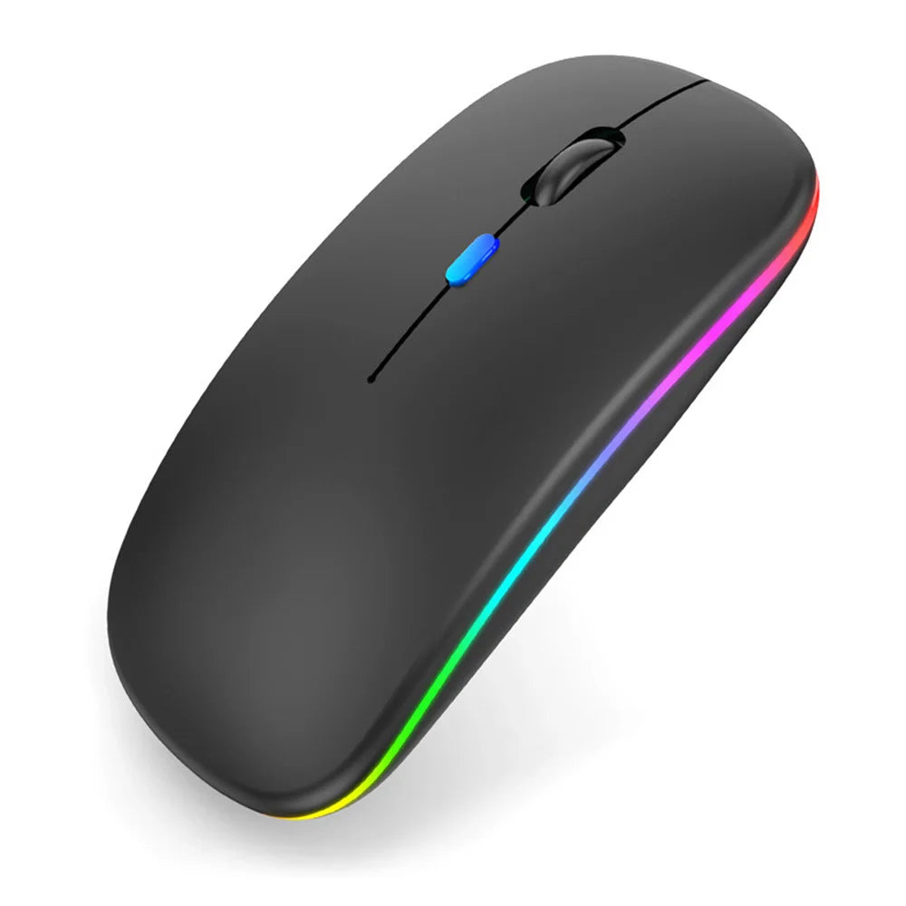 Silent Bluetooth & 2.4GHz Wireless Macaron Optical Mouse - Rechargeable Silent Click Mouse for Laptop & Tablet (iPad, Samsung, Xiaomi, Lenovo)
