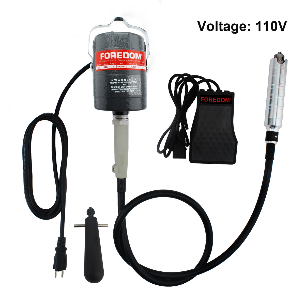 SR Hanging Flex Shaft Rotary Tool 230W with Stepless Foot Pedal – Rotary Carver for Engraving, Polishing & Buffing