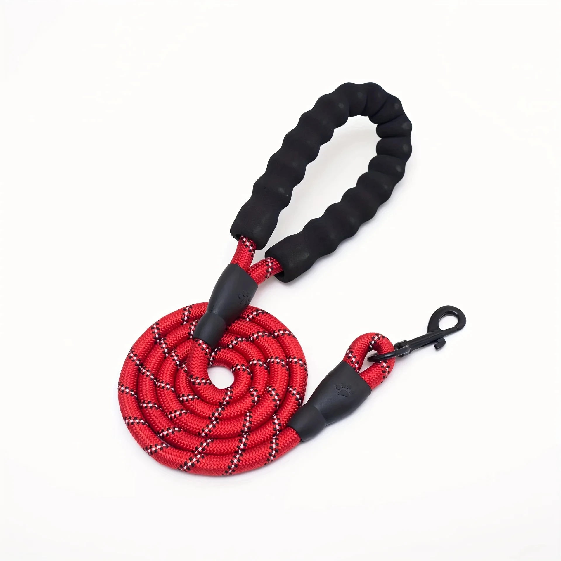 Reflective Padded Handle Dog Leash — Heavy-Duty Double Traction Rope for Strong Dogs with Metal Clip