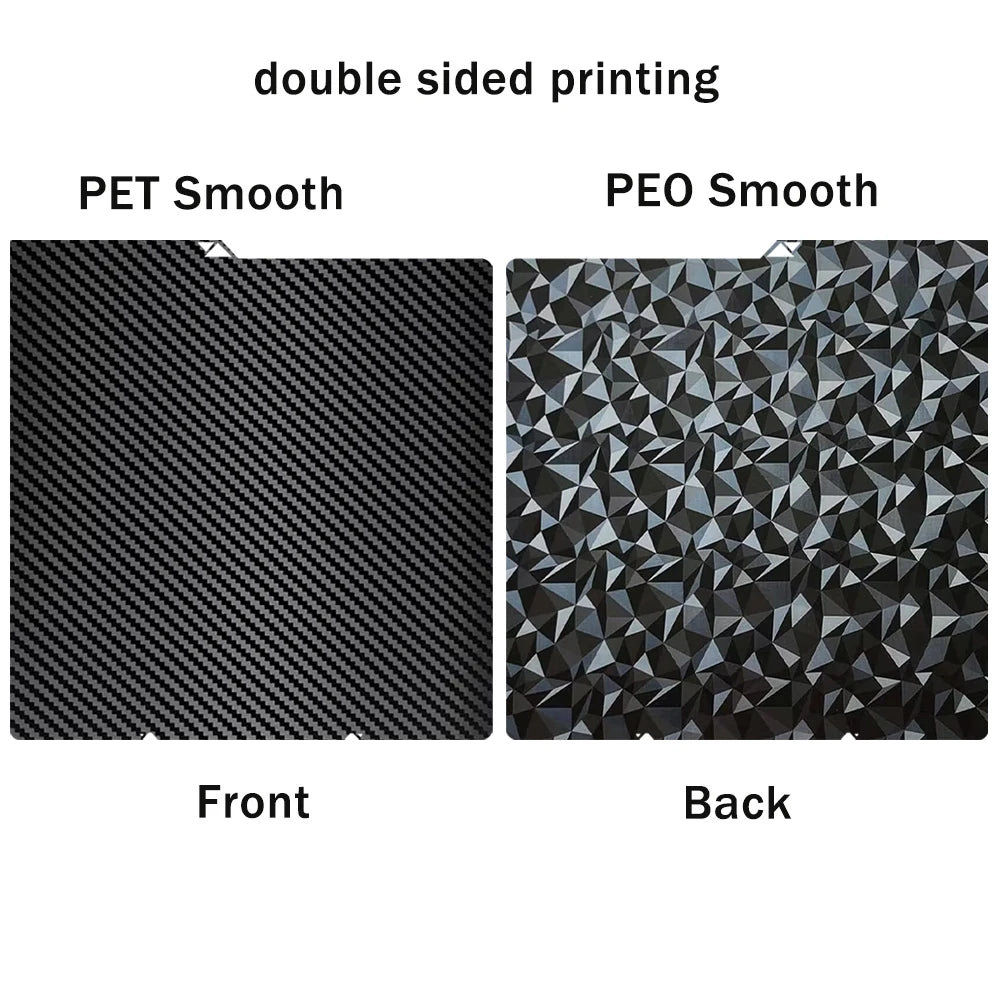 264 x 276 mm (10.4 x 10.9 in) Double-Sided PEI Spring Steel 3D Printer Build Plate – Textured Removable Heatbed