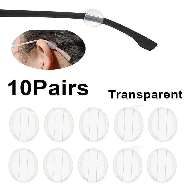 Invisible Silicone Ear Hooks for Glasses - Anti-Slip Temple Tips, Lightweight Non-Slip Grips