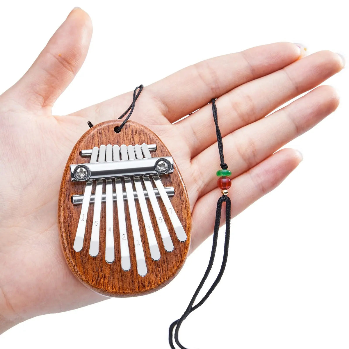 Mini 8-Key Kalimba Thumb Piano Waterdrop Design Portable with Lanyard Kids Gift