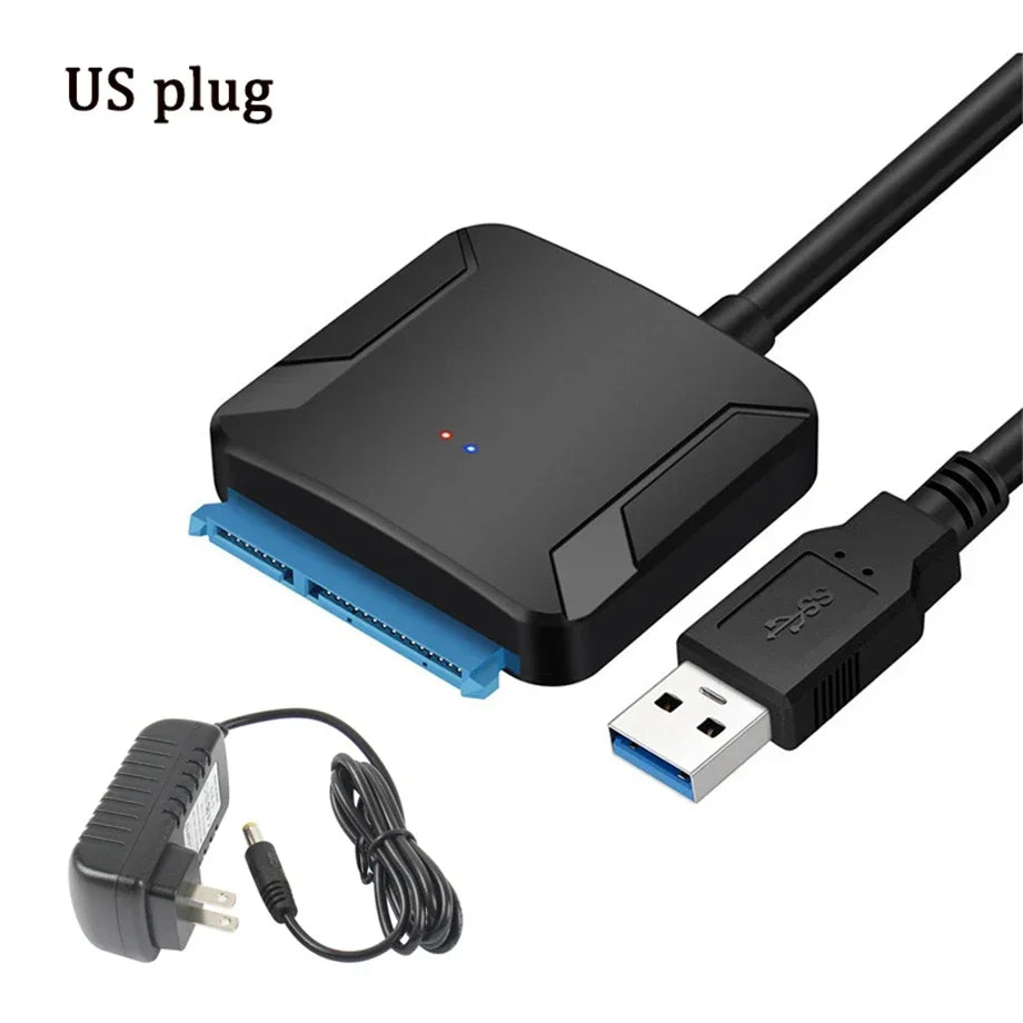 USB 3.0 to SATA Adapter Cable for 2.5-inch & 3.5-inch HDD/SSD - 5Gbps External Converter with 12V Power Adapter