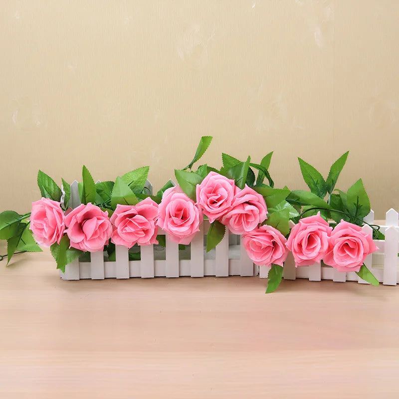 250 cm (98.4 in) Rose Artificial Flower Garland – Faux Rose Vine for Wedding, Christmas, Home & Garden Arch Decor