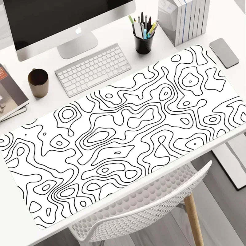 Large Gaming Mouse Pad 900 x 400 mm (35.4 x 15.7 in) XL Extended Non-Slip Rubber Base Stitched Edge – Abstract Desk Mat