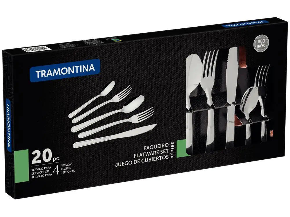 20-Piece Stainless Steel Cutlery Set – Silver Flatware for Table, BBQ, Tea & Dessert (Dishwasher Safe)
