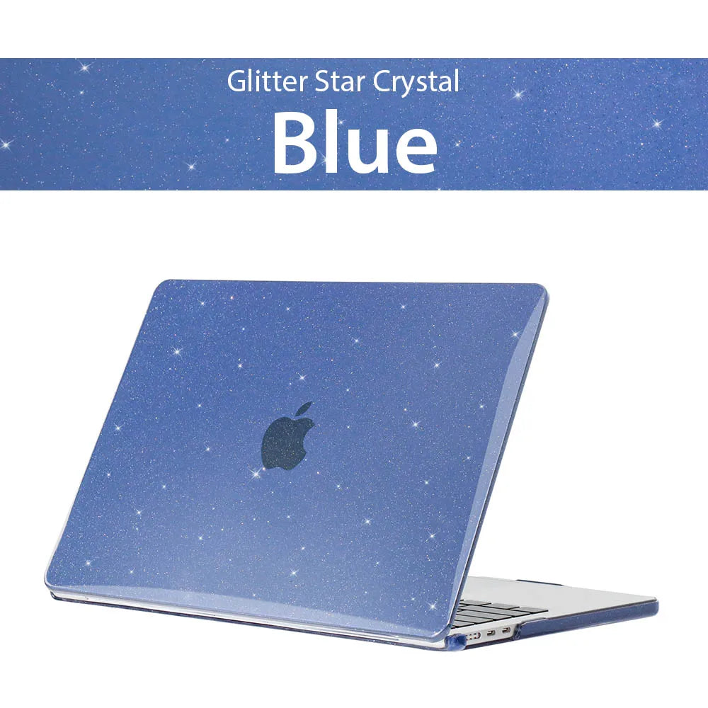 Glitter Hard Shell Laptop Case for MacBook Air & Pro 13/14/15/16 Inch (33–41 cm) Clear Sparkle Protective Sleeve