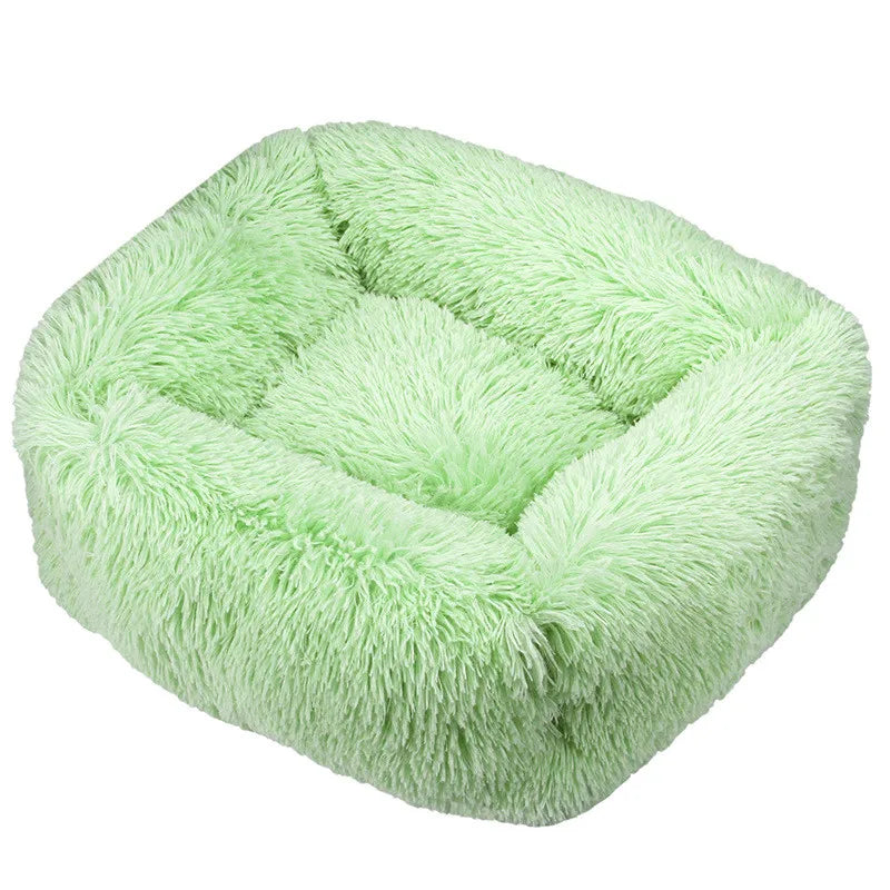 Luxury Plush Square Dog Bed Calming Washable Pet Mat for Small Medium Large Dogs (XS S M L)