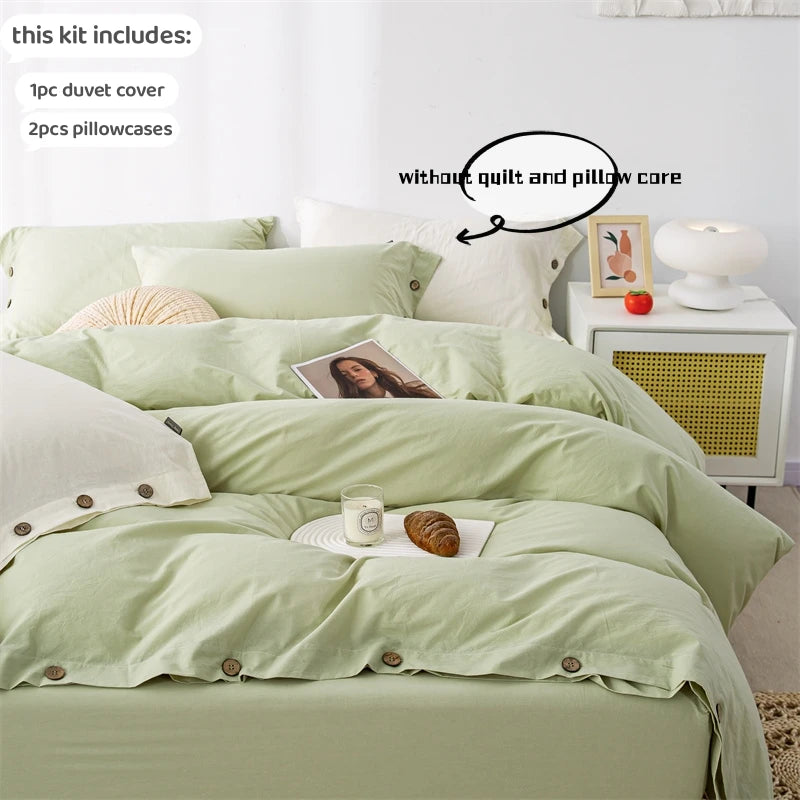 3-Piece 100% Cotton 400TC Twill Duvet Cover Set with 2 Pillowcases – Solid 220×240 cm (86.6×94.5 in)