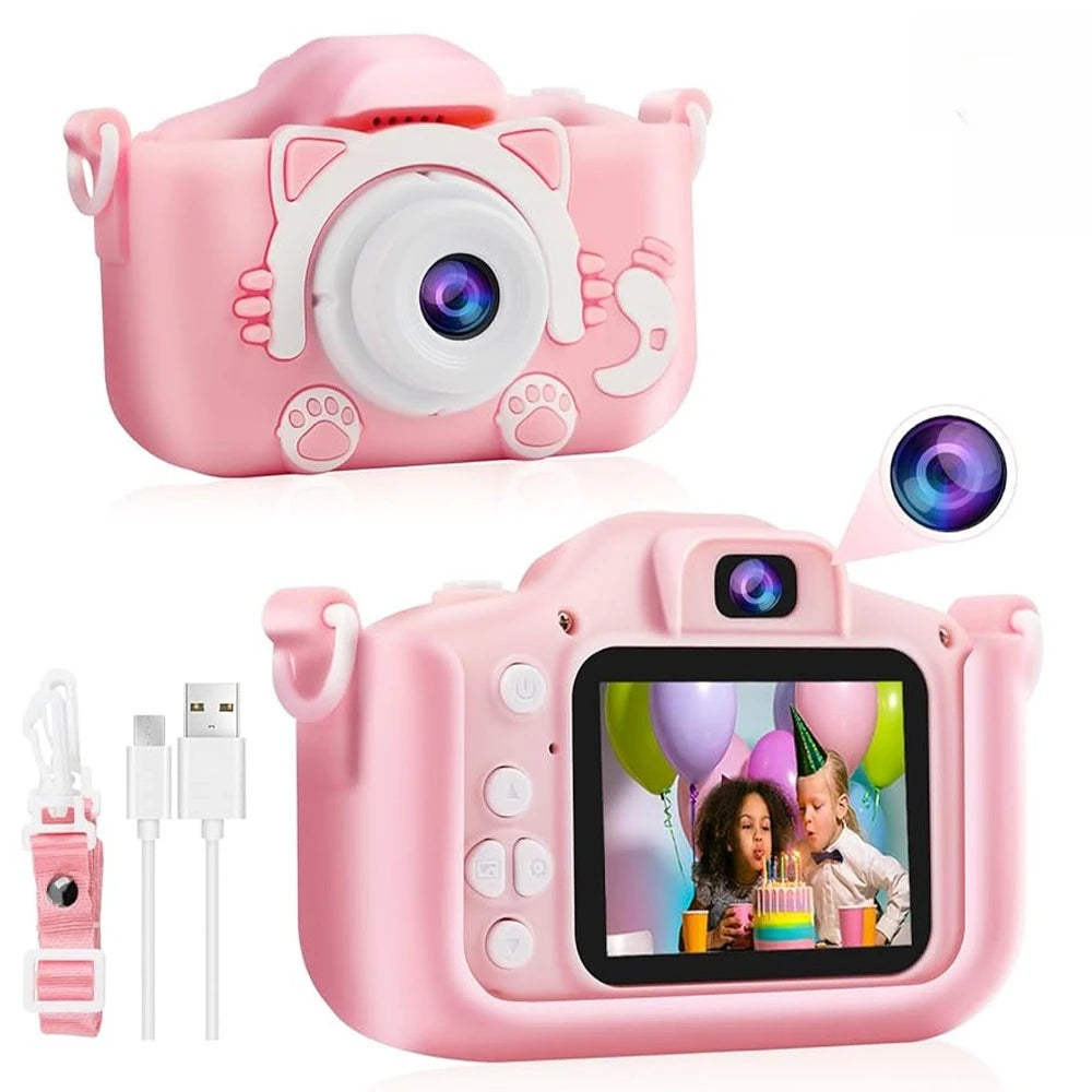 Kids Digital Camera 1080P – Rechargeable Educational Toy Camera with Optical Zoom for Boys & Girls