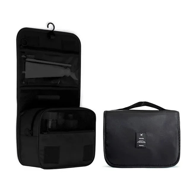 Waterproof Travel Makeup Bag with Hanging Hook – Toiletry & Cosmetic Organizer for Women