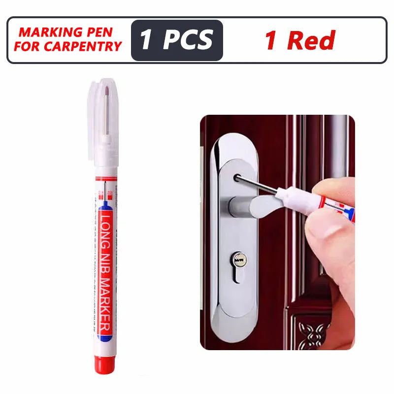 20mm Deep-Reach Long Nib Marker Pen for Wood & Metal — Waterproof Carpenter Marking Pen, 13.7cm (5.4in), Multi-Pack (1–40 pcs)