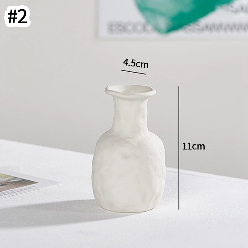 Ceramic Decorative Vase for Dried Flowers & Hydroponic Plants, Modern Table Ornament for Living Room Bedroom Office
