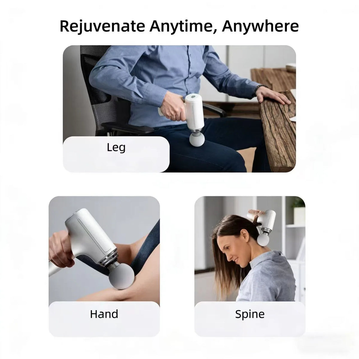 Portable Percussion Massage Gun — Full-Body Deep Tissue Massager with LED Display & 4 Interchangeable Heads