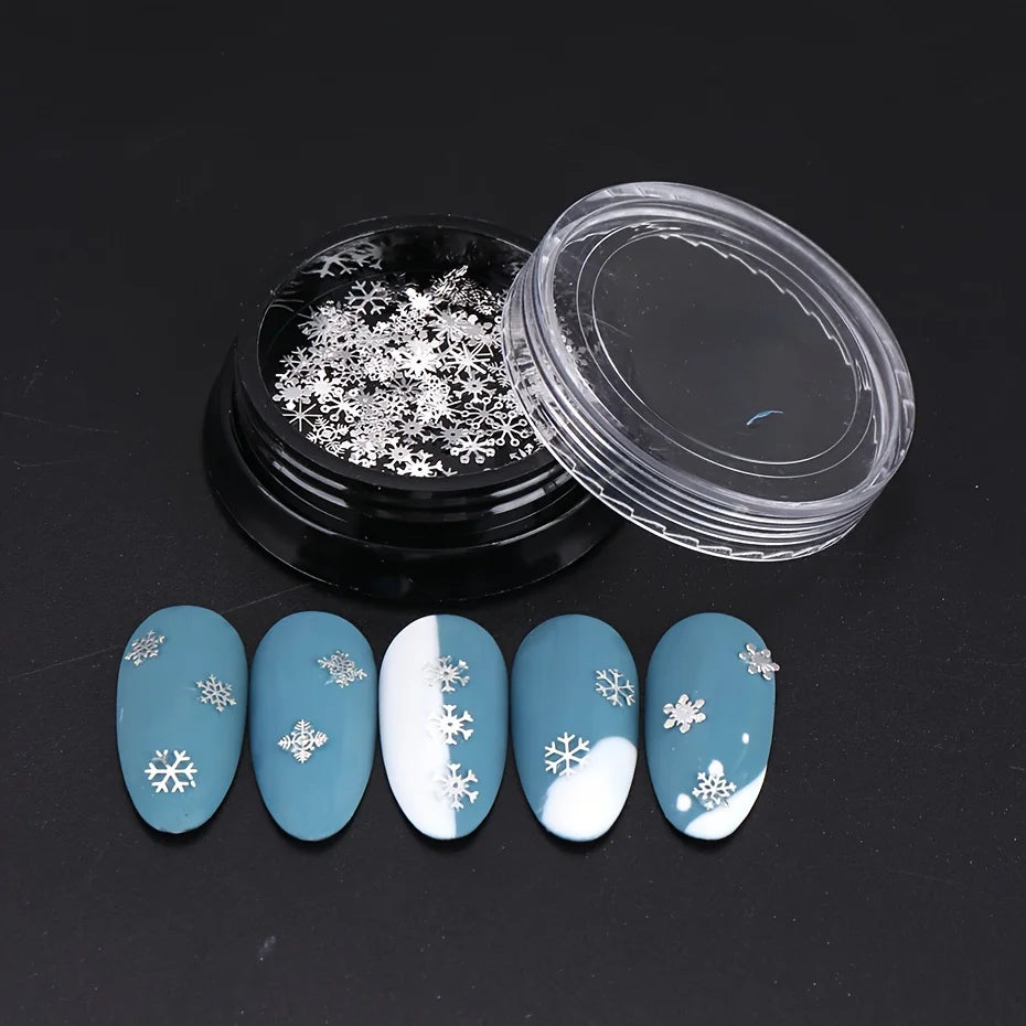 3D Christmas Snowflake Nail Charms for Festive Nail Art view 9