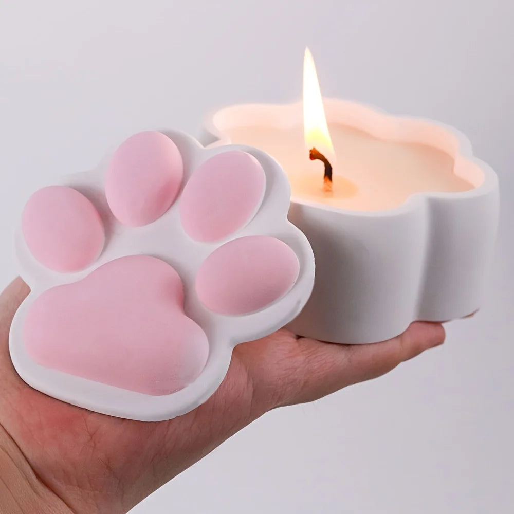 Cat Claw Silicone Mold with Lid - DIY Candle Jar, Resin & Concrete Casting Mold for Storage Box and Ashtray
