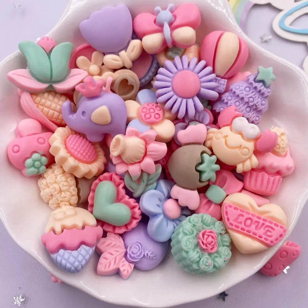 20-Pack Resin Kawaii Popsicle & Candy Flatback Embellishments 16–20mm (0.63–0.79in) Self-Adhesive for Scrapbook Nail Art DIY Crafts