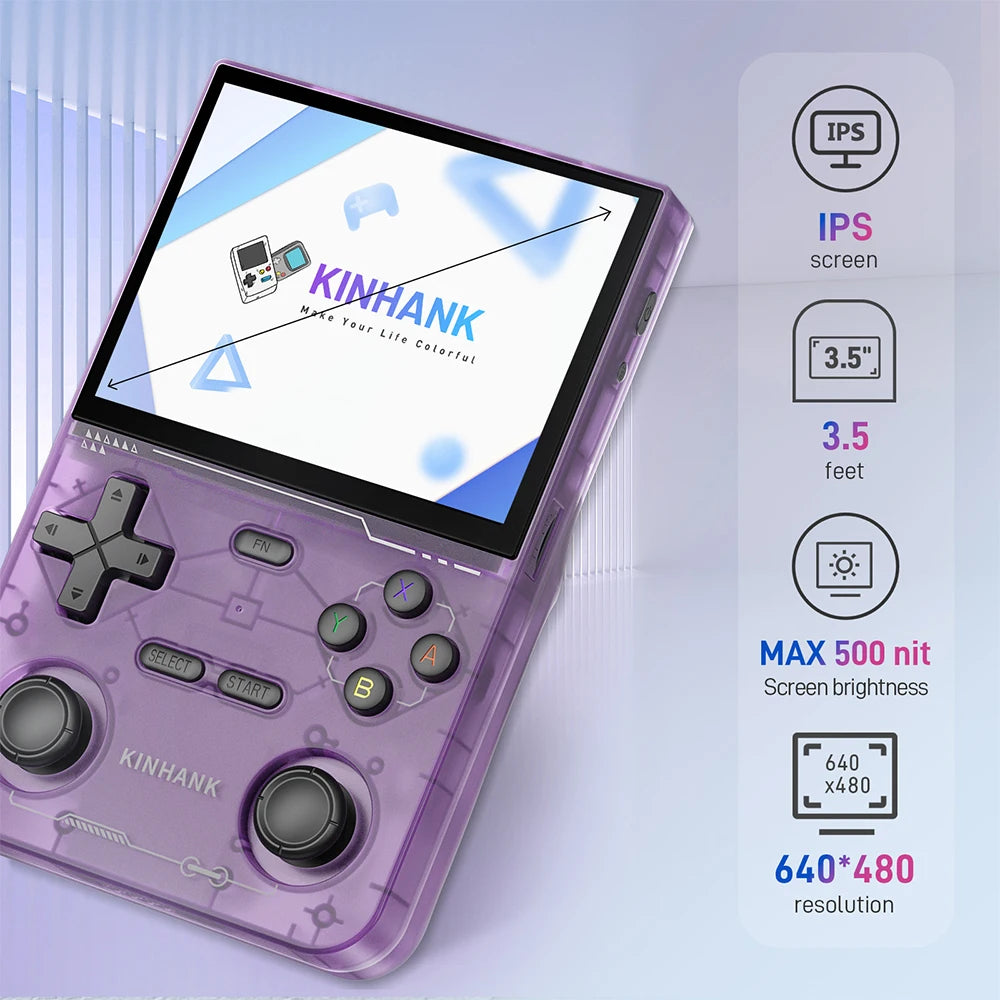 Retro Handheld Game Console 3.5-Inch (8.9 cm) IPS 500-nit Screen 16,000+ Games PS1 PSP N64 DC SS Emulators