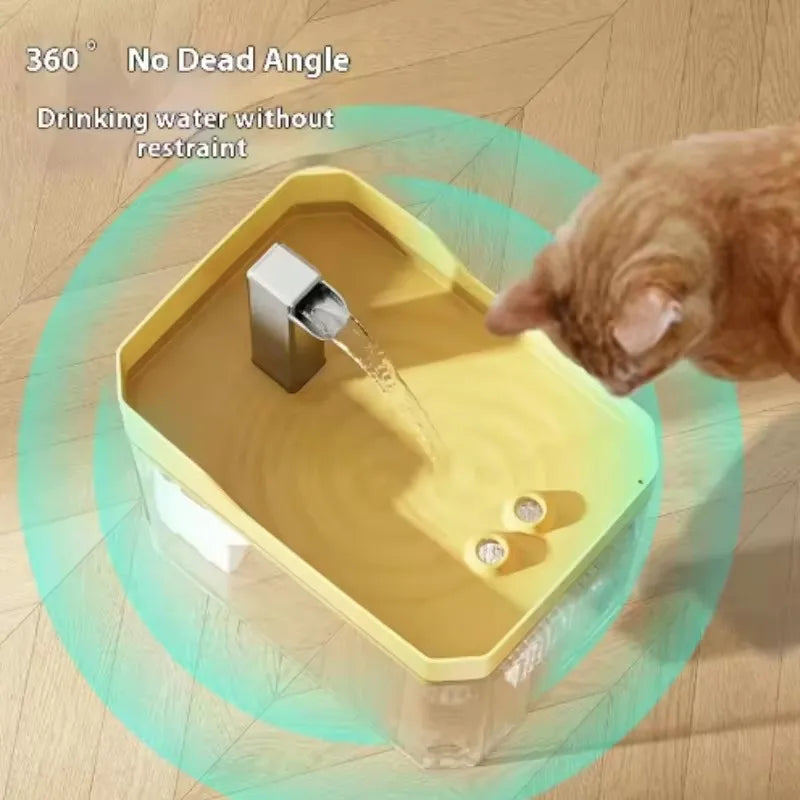 Clear Cat Water Fountain with Self-Cleaning Filter, Circulating Pump & Anti-Dry Burn Protection
