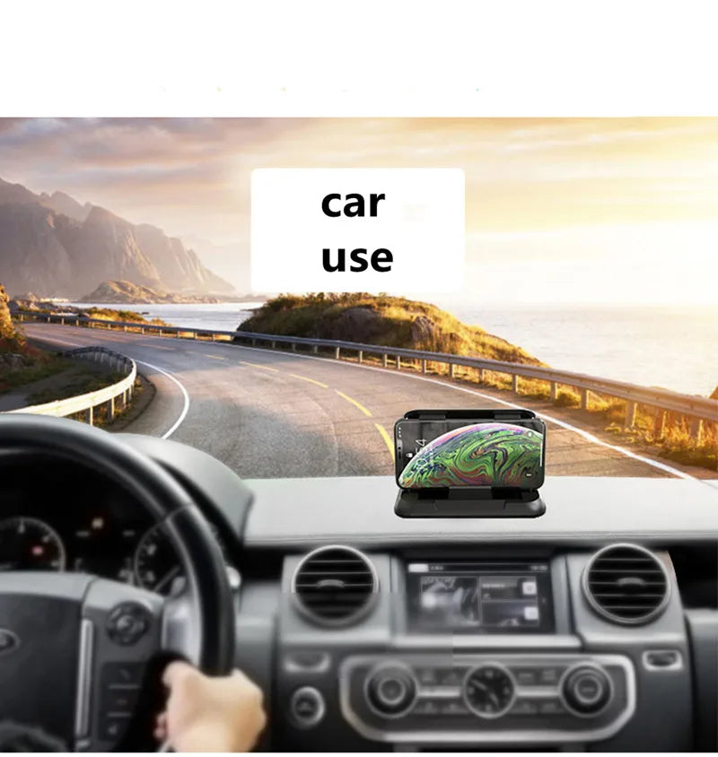 Universal Dashboard Car Phone Mount - Adjustable Anti-Slip Silicone Suction Smartphone Holder