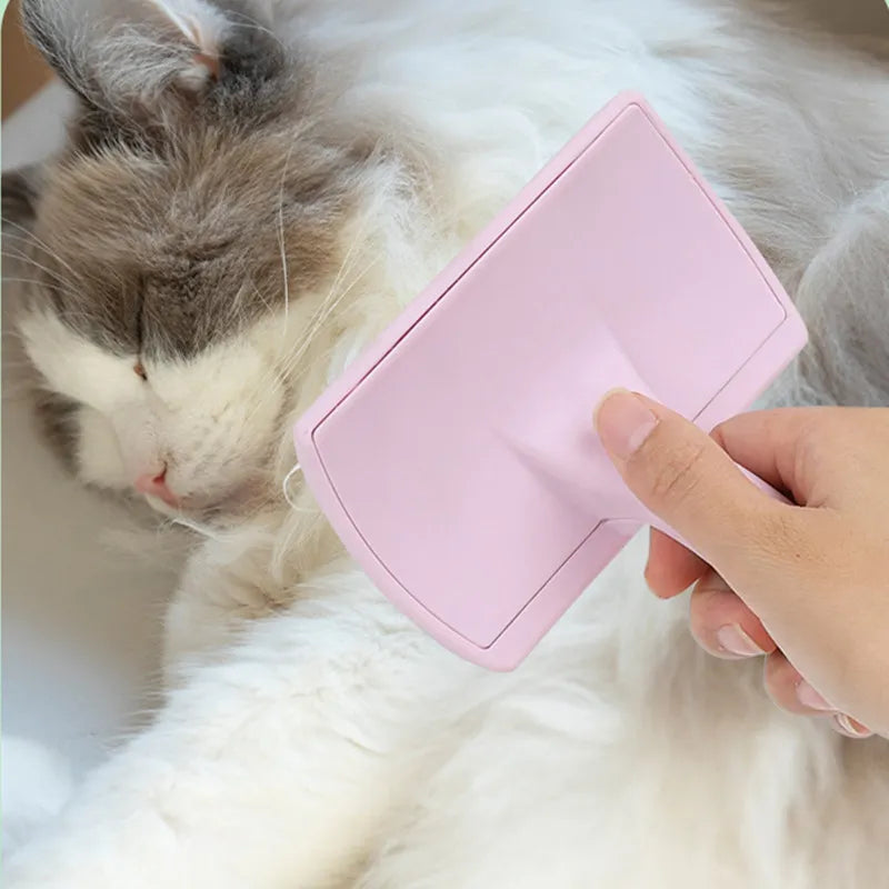 Stainless Steel Pet Grooming Brush for Dogs & Cats – Massage Hair Remover with Soft Handle