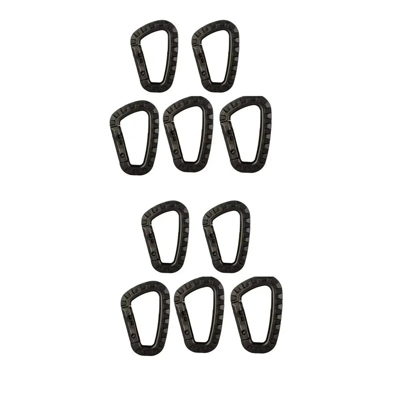 Tactical Carabiner D-Ring Clips for Backpack & Keychain - 1-10 Pack
