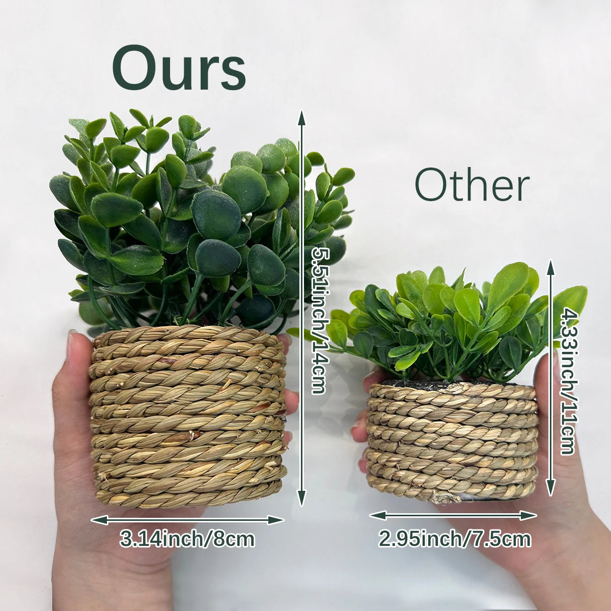 Artificial Eucalyptus Potted Plant 17 cm (6.7 in) Faux Fern Grass Tuft – Small Desktop Home Decor