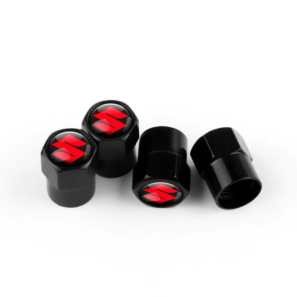 4-Pack Aluminum Tire Valve Stem Caps – Universal Metal Wheel Air Valve Covers