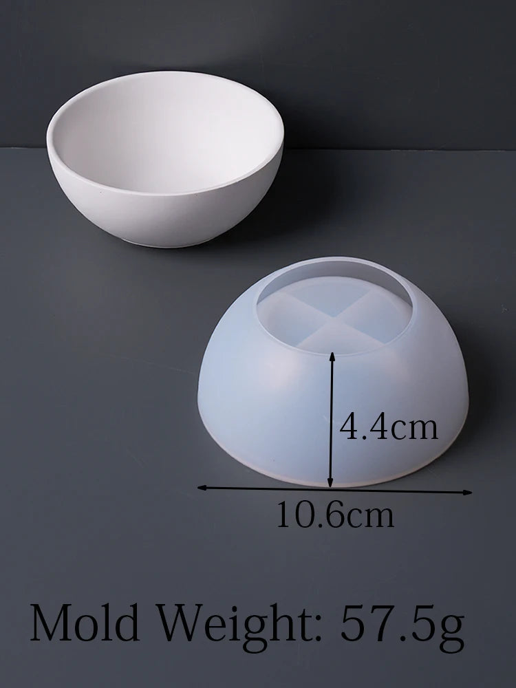 Round Silicone Mold for Concrete Bowls – DIY Candle Vessel, Flowerpot & Home Decor Craft Mold