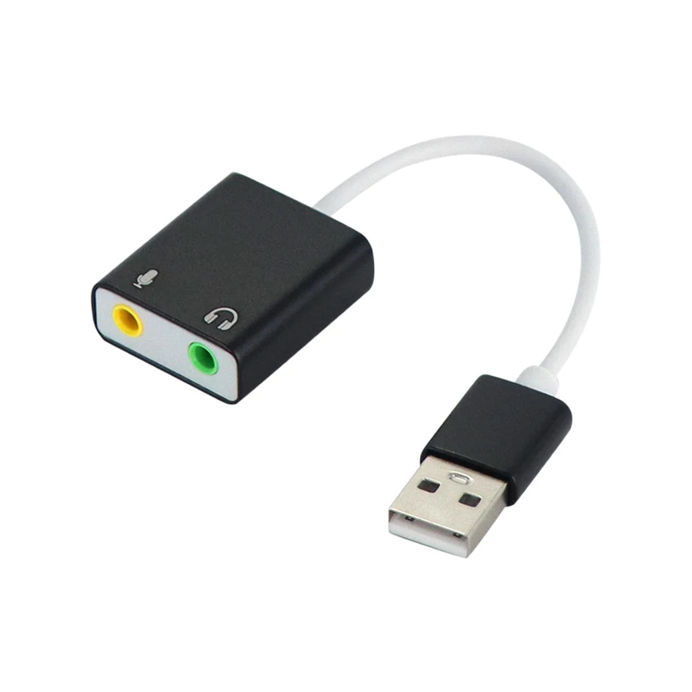 USB-C to 3.5mm Audio Adapter External USB Sound Card — Headphone & Mic Jack for Laptop MacBook Pro