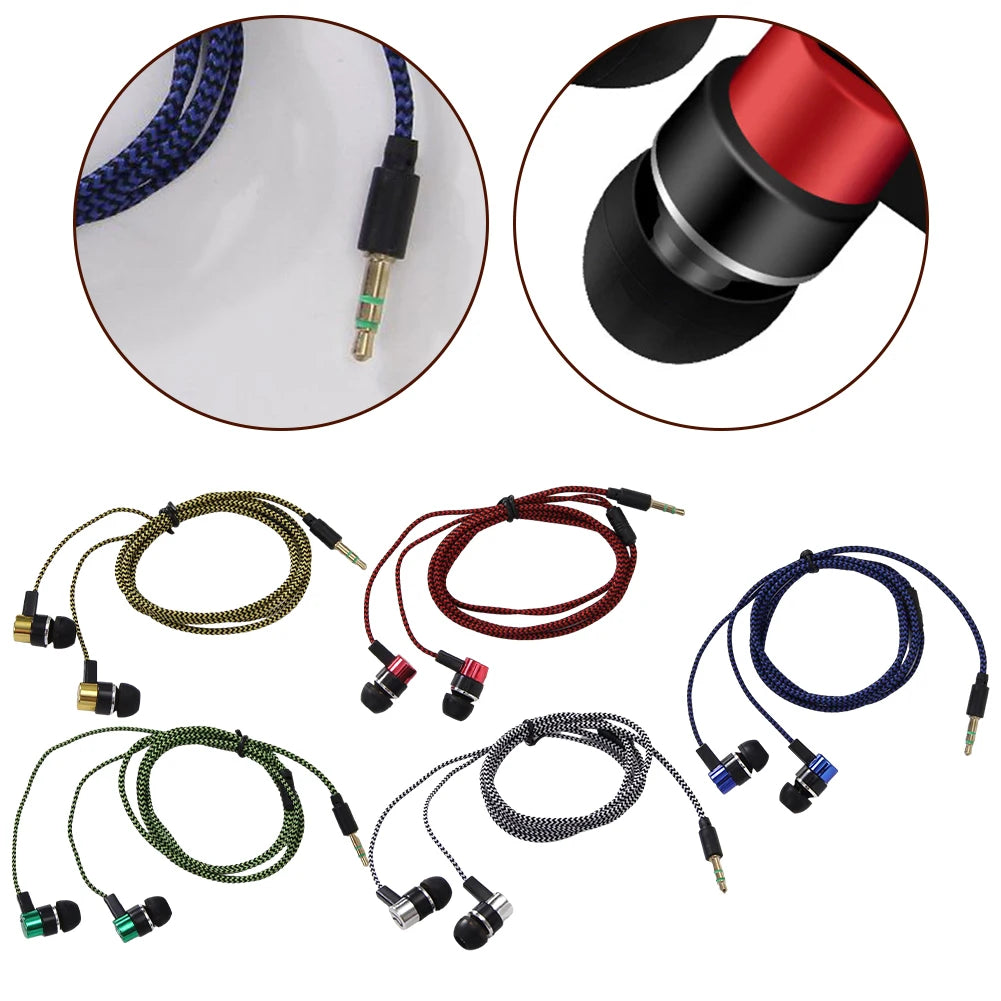 3.5mm In-Ear Wired Earbuds with Mic — Bass Stereo & Noise Cancelling