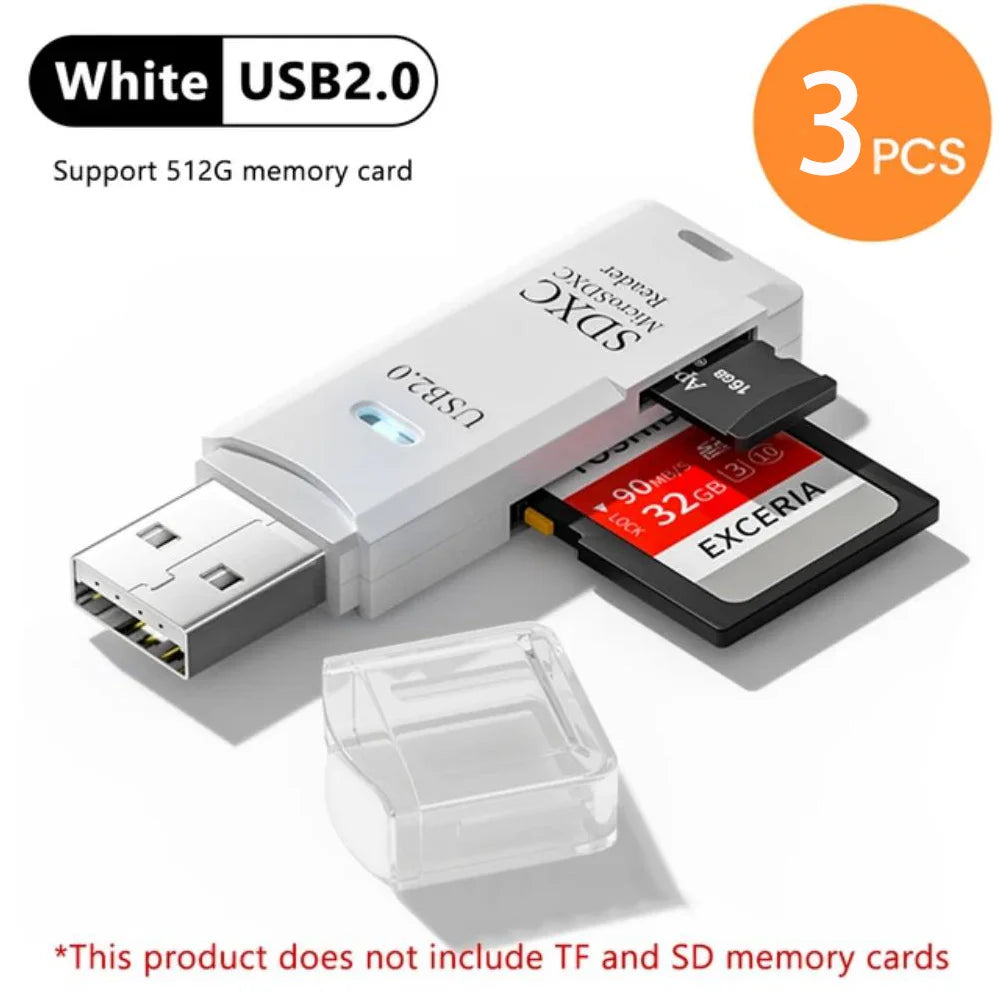 USB 3.0 2-in-1 Multi-Function Card Reader Micro SD TF & USB Flash Drive Adapter for PC Laptop