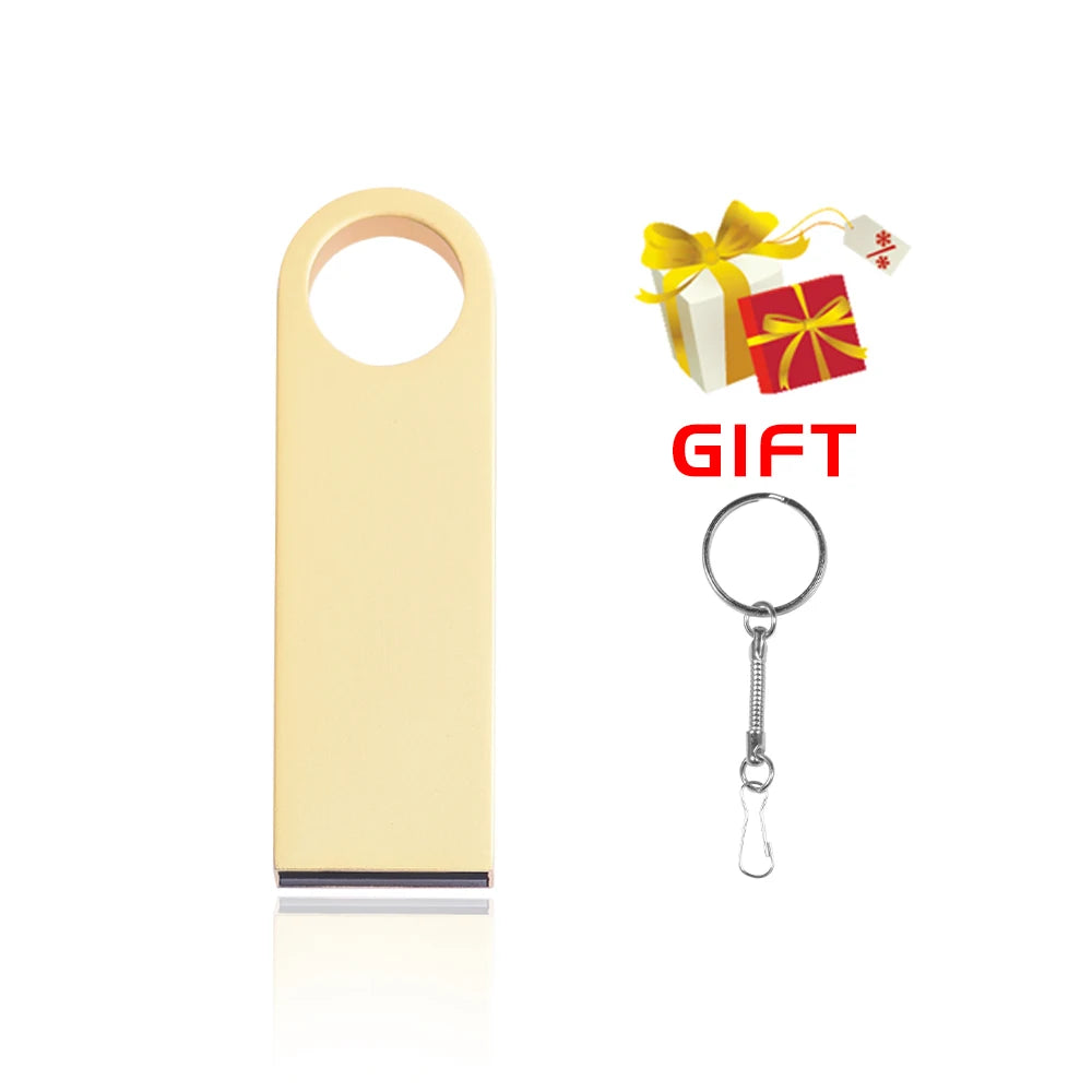 Metal USB 2.0 Flash Drive Pen Drive 4/8/16/32/64/128GB – Portable USB Stick, Waterproof & Antimagnetic